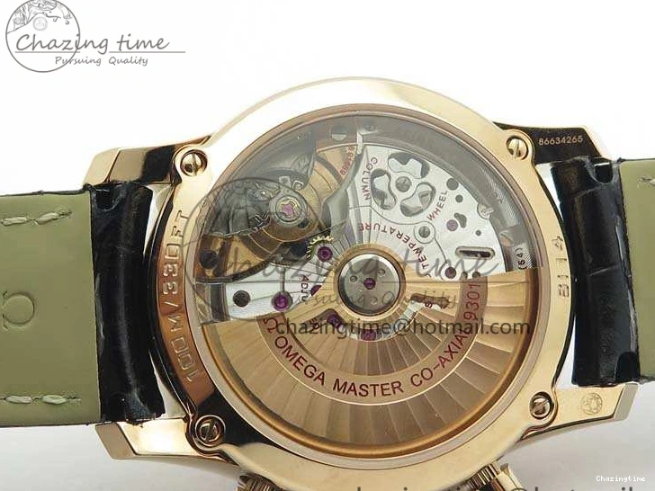 0104 De Ville Chronograph RG OMF 1:1 Best Edition Black Dial On Black Leather Strap A Sophisticated 8106